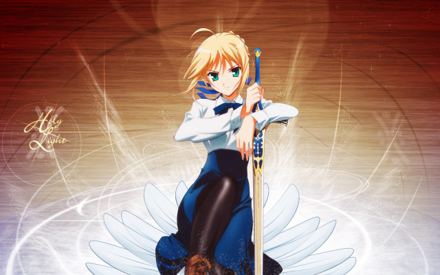 Woman sword wings dog poster free wallpaper for desktop - medium preview image