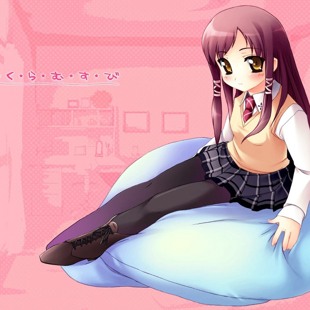 Girl sitting pillow legs crossed free wallpaper for tablet - medium preview image