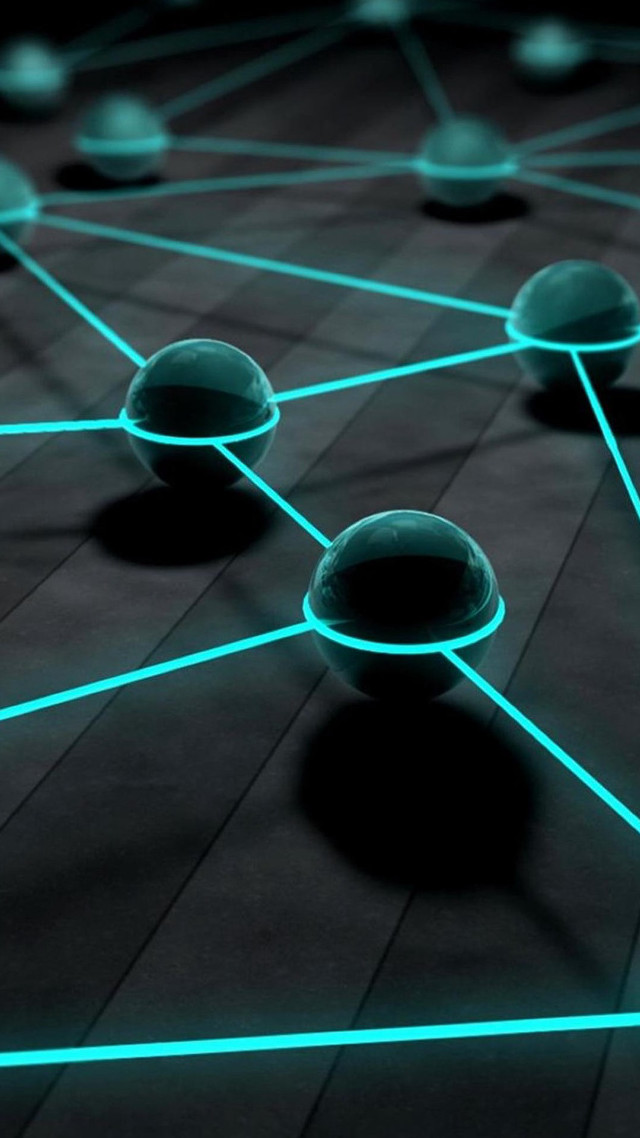 Black floor blue lines balls #2 free wallpaper for mobile - medium preview image