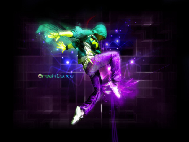 Man purple suit dancing neon free wallpaper for desktop - medium preview image