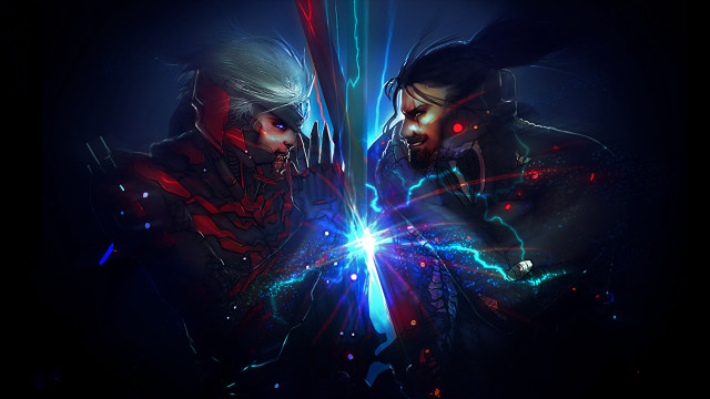 Two people dark room lightning free wallpaper for desktop - medium preview image