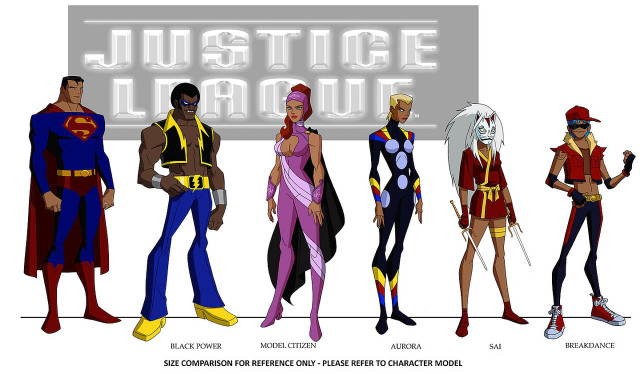 Cartoon characters justice league group free wallpaper for desktop - medium preview image