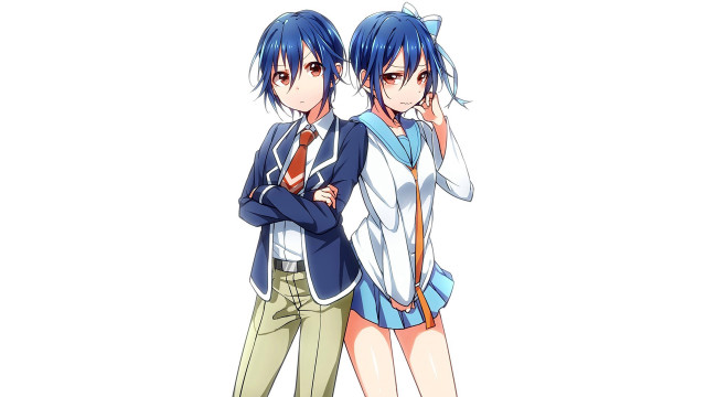 Anime characters arms crossed back free wallpaper for desktop - medium preview image