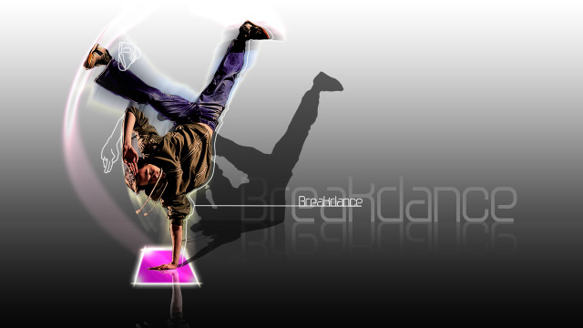 Man handstand pink object glowing free wallpaper for desktop - medium preview image