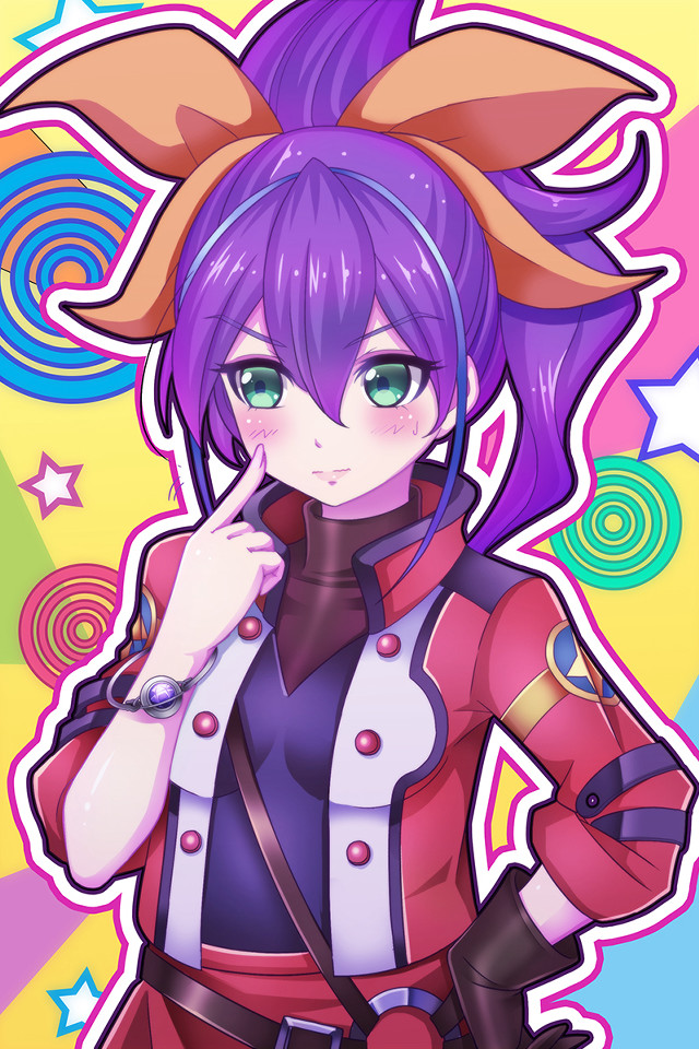 Cartoon character purple hair red free wallpaper for mobile - medium preview image