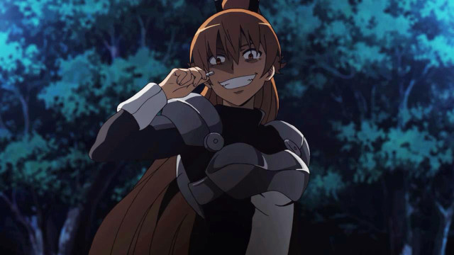 Woman black outfit smiling trees free wallpaper for desktop - medium preview image