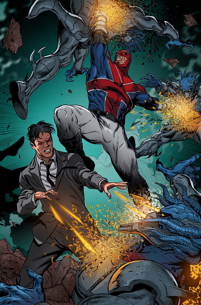 Man suit tie flying demon free wallpaper for mobile - medium preview image