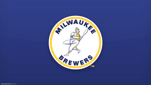 Milwaukee brewers logo blue background free wallpaper for desktop - medium preview image
