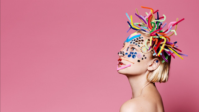 Colorful face paint mask woman free wallpaper for desktop - medium preview image