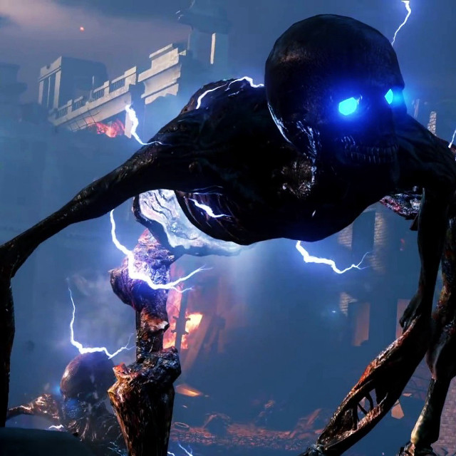 Giant alien glowing eyes lightning free wallpaper for tablet - medium preview image