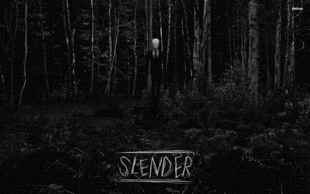 Black white forest sign slender free wallpaper for desktop - medium preview image