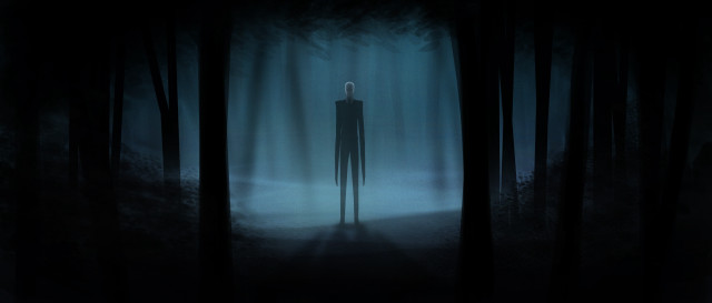 Creepy person forest night standing free wallpaper for desktop - medium preview image