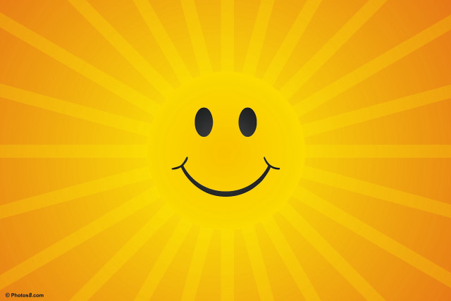 Yellow sun smiley face black free wallpaper for desktop - medium preview image