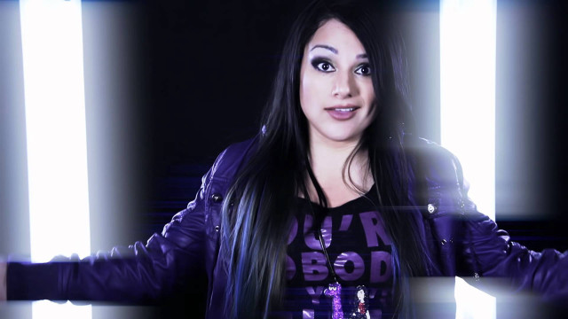 Woman longhair purplejacket araceligilbert hologram free wallpaper for desktop - medium preview image