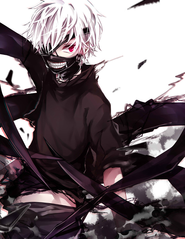 White hair black clothes black free wallpaper for mobile - medium preview image