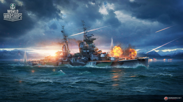 Battleship smoke water military naval free wallpaper for desktop - medium preview image