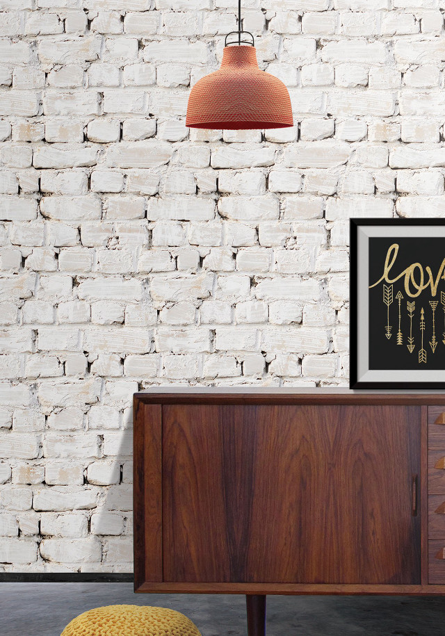 White brick wall gold necklace free wallpaper for mobile - medium preview image