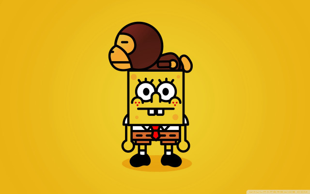 Cartoon character helmet yellow background free wallpaper for desktop - medium preview image