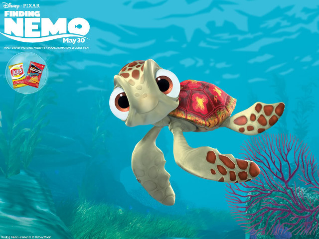 Cartoon turtle swimming ocean candy free wallpaper for desktop - medium preview image