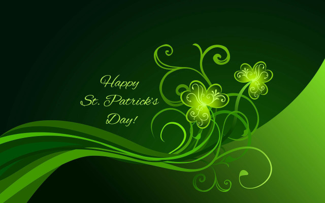 Green background flowers swirls pattern free wallpaper for desktop - medium preview image