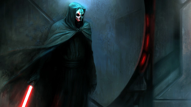 Man dark robe lightsaber dark free wallpaper for desktop - medium preview image