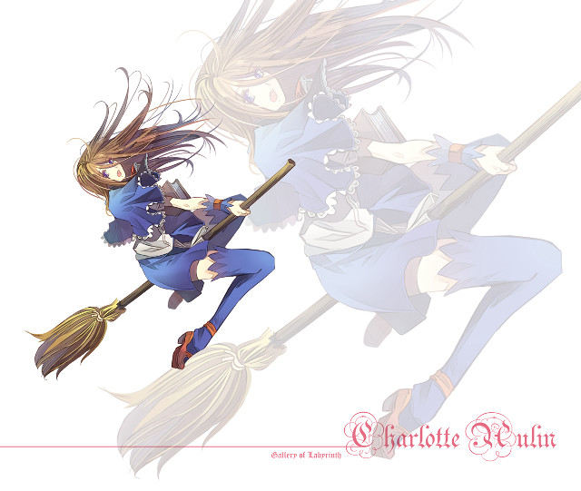 Anime characters flying brooms hair free wallpaper for desktop - medium preview image