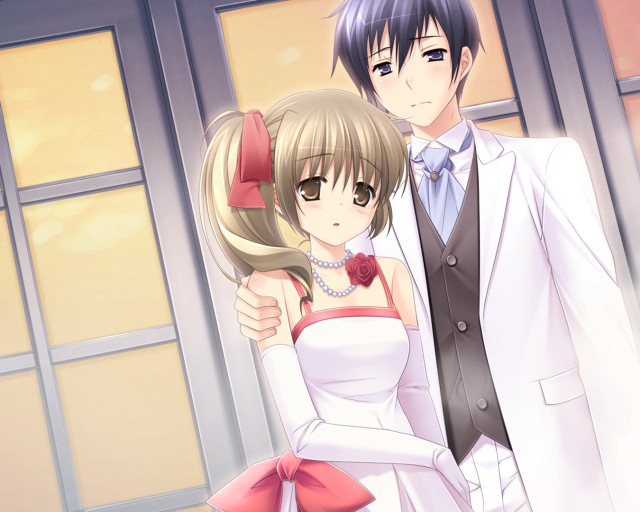 Man woman white red posing free wallpaper for desktop - medium preview image