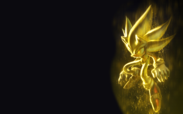 Yellow black sonic hedgehog dark free wallpaper for desktop - medium preview image