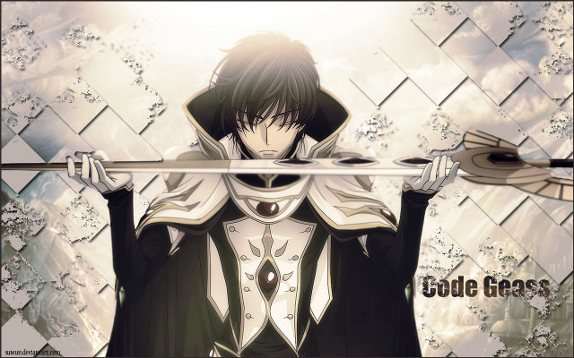 Man black coat sword white free wallpaper for desktop - medium preview image
