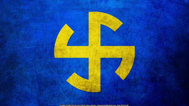 Blue yellow flag yellow cross free wallpaper for desktop - medium preview image