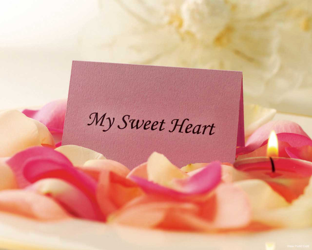 Pink note my sweet heart free wallpaper for desktop - medium preview image