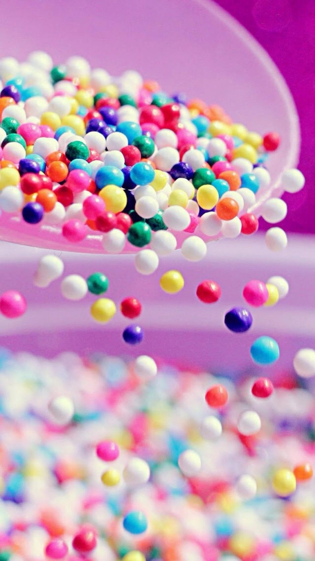 Spoon sprinkles purple background pink free wallpaper for mobile - medium preview image