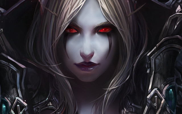 Woman red eyes demon face free wallpaper for desktop - medium preview image