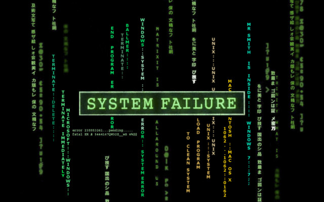 System failure green sign wireframe free wallpaper for desktop - medium preview image