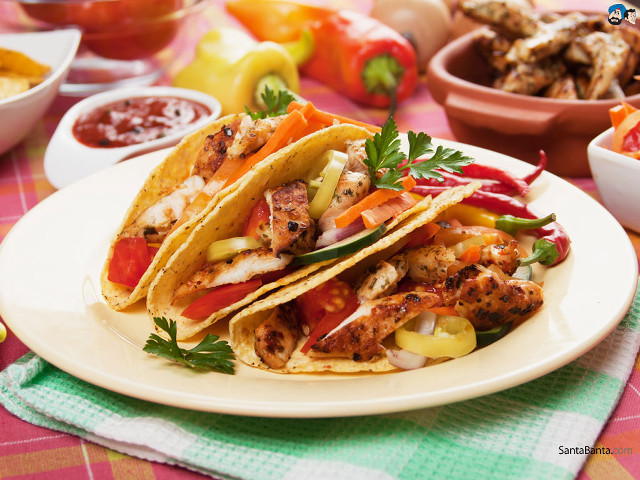 Tacos meat vegetables salsa bowl free wallpaper for desktop - medium preview image