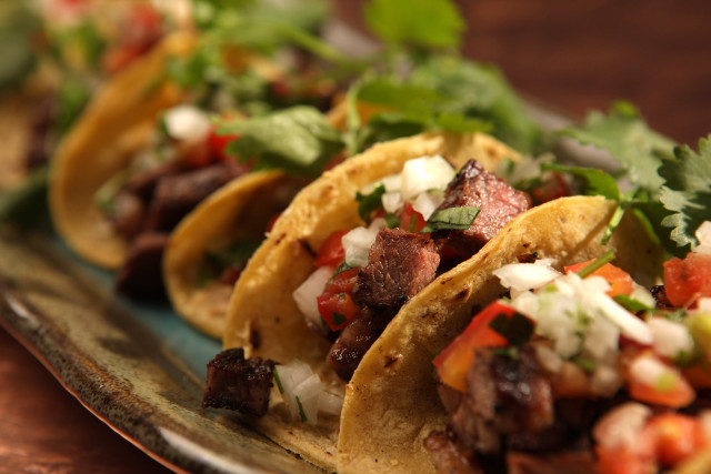Tacos meat vegetables garnishes plate free wallpaper for desktop - medium preview image
