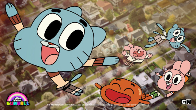 Cartoon character four faces houses free wallpaper for desktop - medium preview image