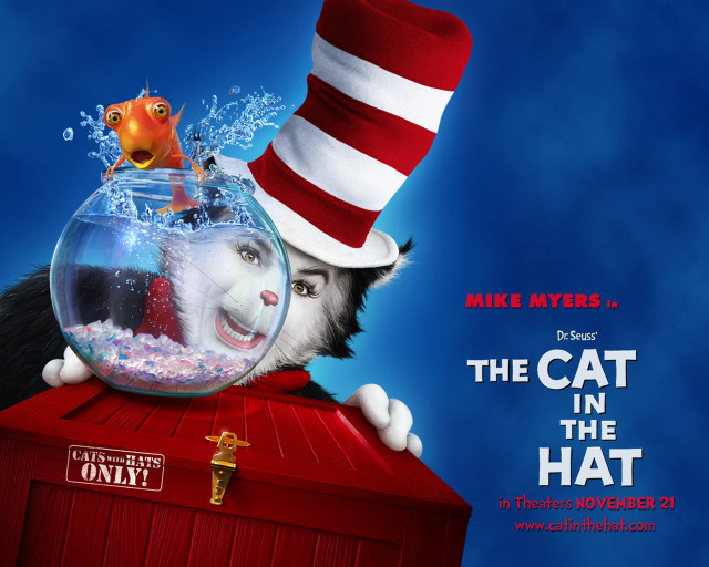Cat in the hat fish free wallpaper for desktop - medium preview image