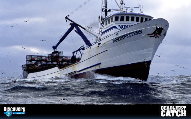 Boat crane birds cloudy sky free wallpaper for desktop - medium preview image