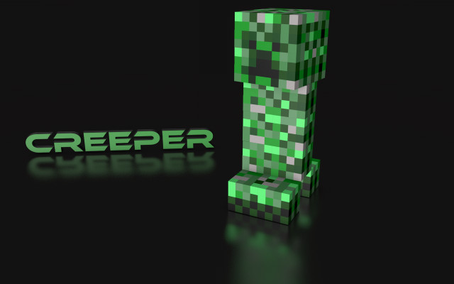 Green creeper black background 3d free wallpaper for desktop - medium preview image