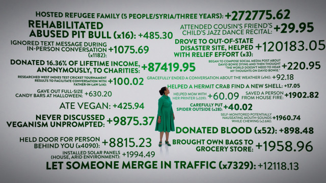 Woman green dress poster words free wallpaper for desktop - medium preview image