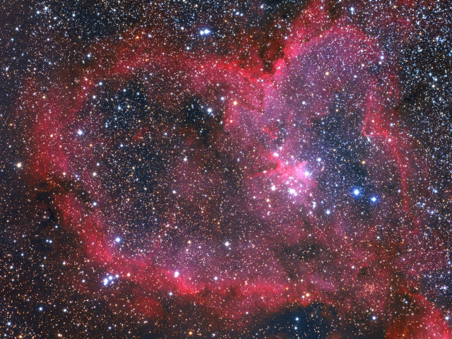 Heart shaped star field red free wallpaper for desktop - medium preview image
