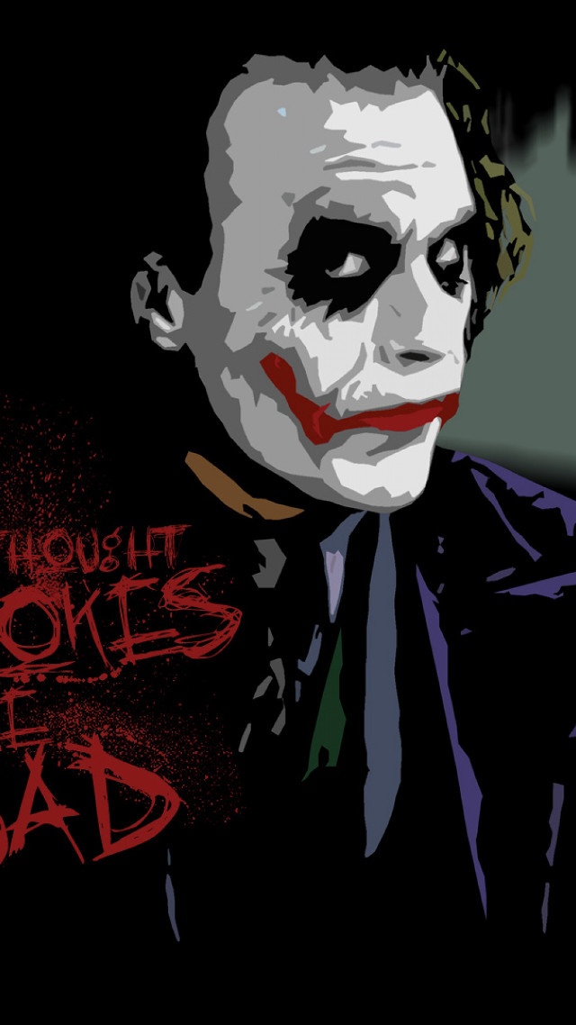 Creepy joker black background words free wallpaper for mobile - medium preview image