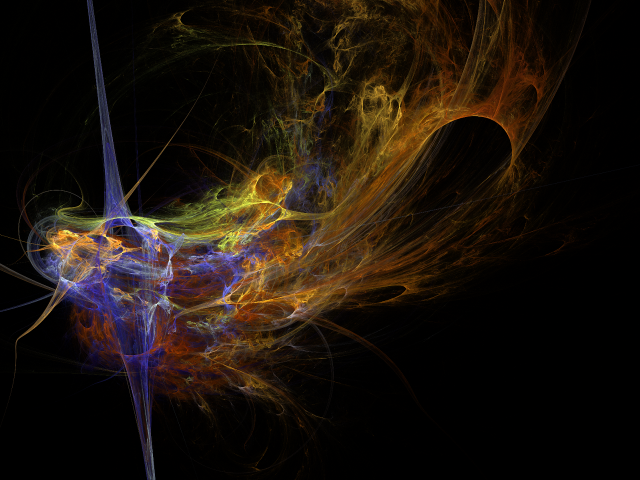 Black background yellow blue swirl #2 free wallpaper for desktop - medium preview image