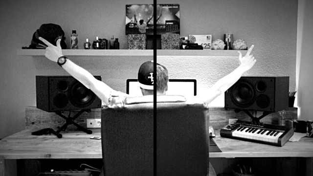 Man sitting chair arms up free wallpaper for desktop - medium preview image