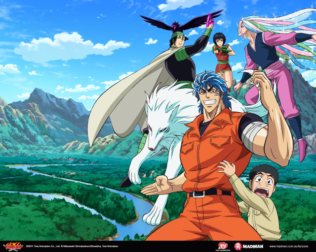 Anime characters mountain range wolf free wallpaper for desktop - medium preview image