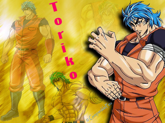 Blue haired man fighting stance free wallpaper for desktop - medium preview image