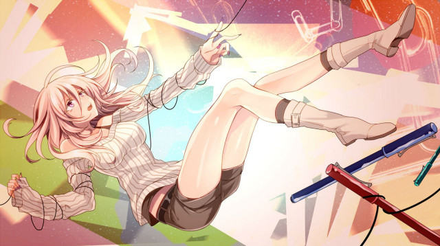 Girl flying hair scissors air free wallpaper for desktop - medium preview image