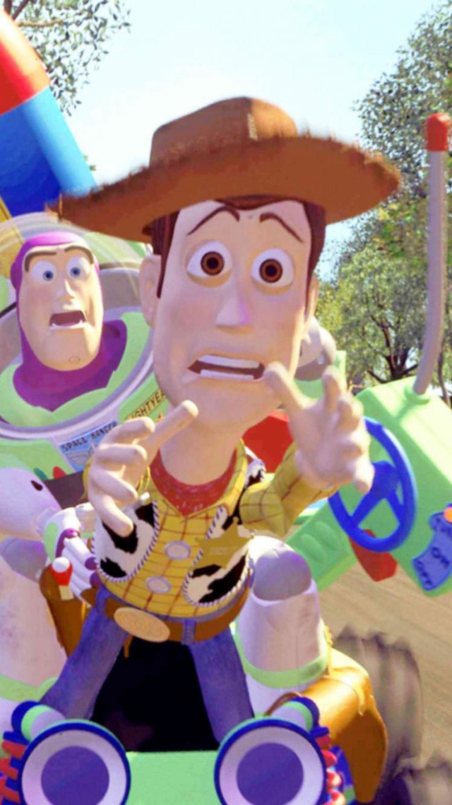 Cartoon character riding toy car free wallpaper for mobile - medium preview image