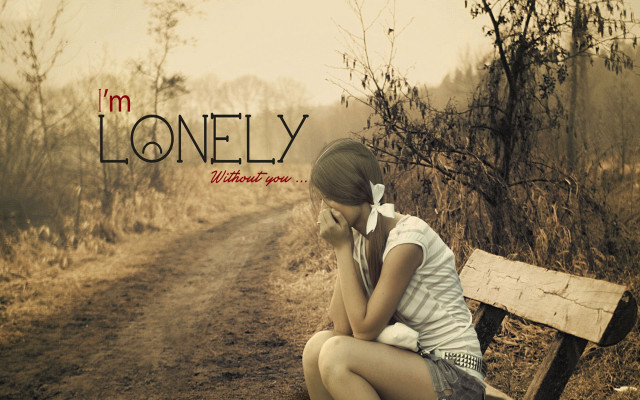 Woman sitting bench dirtroad lonely free wallpaper for desktop - medium preview image